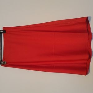 Red silk skirt